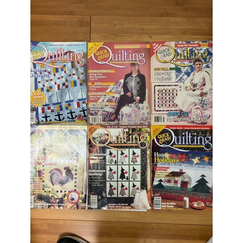 VTG Quick & Easy Quilting Magazine Bundle 9 Issues 1991-2000 Crafts DIY Y2K 90s